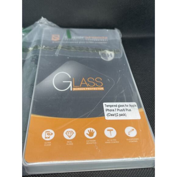 (x2) Apple iPhone (8 Plus/7 Plus) Glass Screen Protector *2 Pack* Ultra Thin NWT - Picture 3 of 5